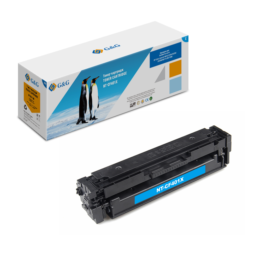 Тонер-картридж G&G голубой для НР LaserJet Color M252 /n/dn/dw M277n/dw (2300стр) NT-CF401X NT-CF401X