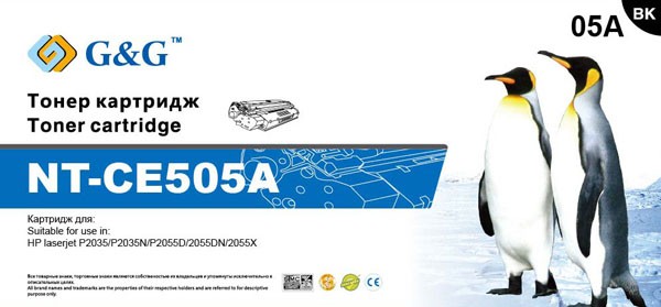 Тонер-картридж G&G для HP LaserJet P2035/P2035n/P2055d/P2055dn/P2055x (2300стр) NT-CE505A NT-CE505A