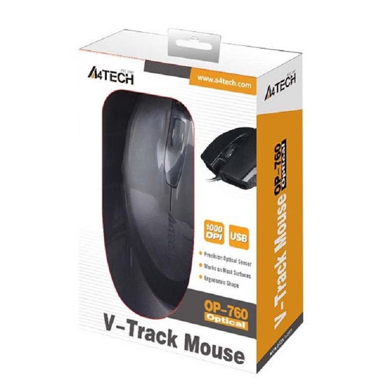 Мышь A4Tech Optical Mouse Black OP-760 OP-760