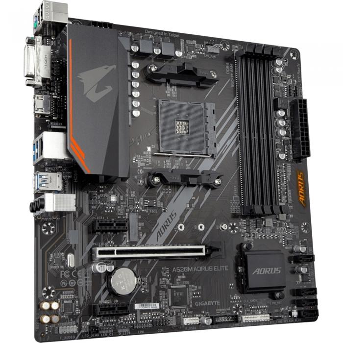 Материнская плата Gigabyte , Socket AM4, AMD A520, 4xDDR4-3200, DVI-D+HDMI, 1xPCI-Ex16, 2xPCI-Ex1, 4xSATA3(RAID 0/1/10), 1xM.2, 8 Ch Audio, GLan, (2+2)xUSB2.0, (4+2)xUSB3.2, 1xPS/2, mATX, RTL A520M AORUS ELITE A520M AORUS ELITE