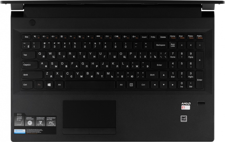 Ноутбук Lenovo IdeaPad B50-45, E1 6010, 15.6" HD, 2Gb, 500Gb, Wi-Fi, Bluetooth, CAM, Win 10, Black (59446275) 59446275