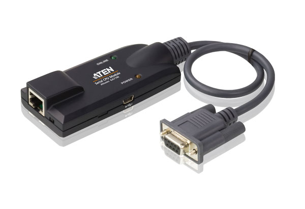 Модуль удлиннителя ATEN RS232, 300 м., 1xUTP Cat5e, для подкл. RS232 устройств к перекл. KN21xxx/41xxx/11xxv/KM0x32, макс.разр.1600х1200, RJ45+DB9, Female, без Б.П., KA7140-AX KA7140-AX