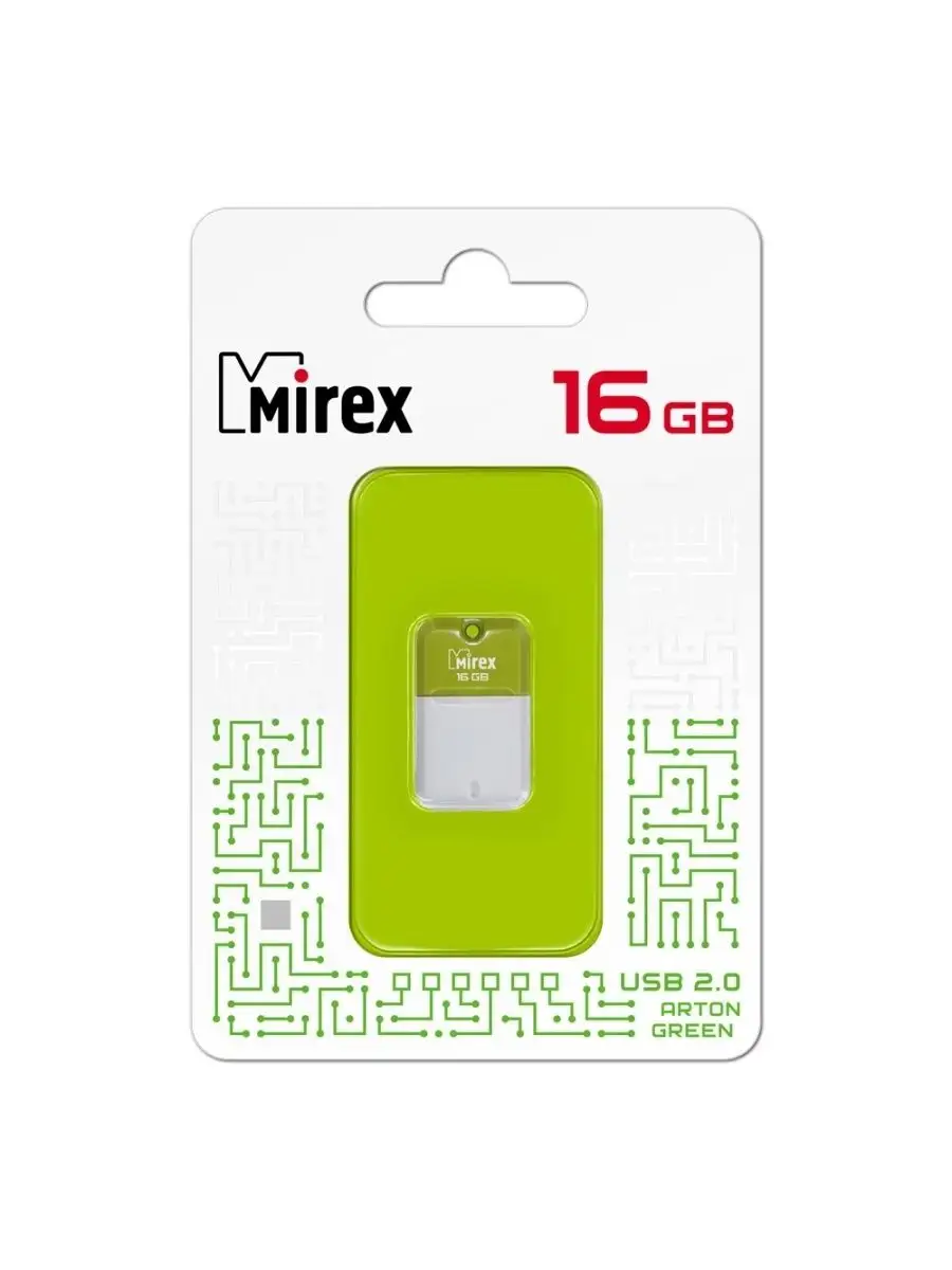 Флеш накопитель Mirex 13600-FMUAGR16 16GB,Arton,USB 2.0,зеленый 13600-FMUAGR16 13600-FMUAGR16