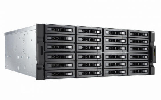 Сетевой RAID-накопитель QNAP 24 отсека SAS 12 Гб/c, кэш mSATA 256 ГБ, 2*10GbE SFP+, 19", 2БП, Xeon E3-1246 v3 3,5 ГГц, 16 ГБ DDR3 TVS-EC2480U-SAS-RP-16G-R2 TVS-EC2480U-SAS-RP-16G-R2