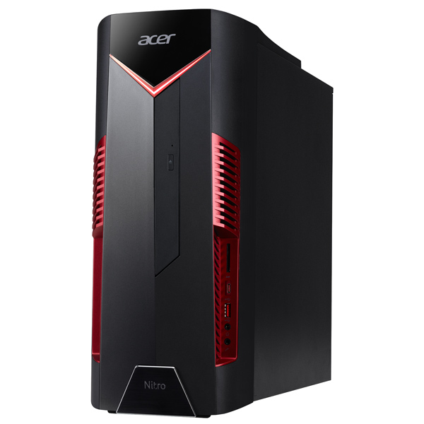 Персональный компьютер Acer Nitro N50-600 i5 8400 (2.8)/8Gb/1Tb 7.2k/SSD128Gb/GTX1050 2Gb/CR/Windows 10 Home/GbitEth/500W/черный DG.E0MER.020 DG.E0MER.020