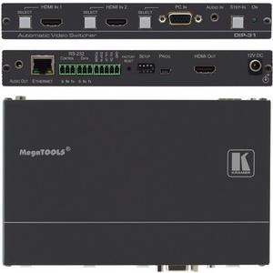 Передатчик Kramer DIP-31 MegaTOOLS HDMI / VGA, стерео аудио, двунаправленного RS-232 и Ethernet по HDMI с кнопкой управления 20-8035801290 20-8035801290