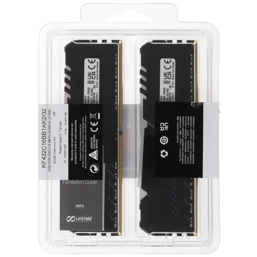 Модуль памяти  Kingston Fury Beast 32GB 3200MHz DDR4 CL16 DIMM (Kit of 2) KF432C16BB1AK2/32 KF432C16BB1AK2/32
