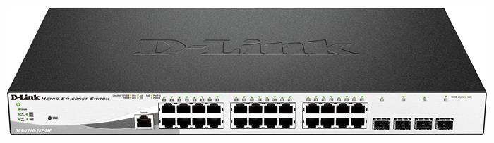 Коммутатор D-Link  L2 Managed Switch with 24 10/100/1000Base-T ports and 4 1000Base-X SFP ports PoE Budget 193 W DGS-1210-28P/ME/B1A DGS-1210-28P/ME/B1A