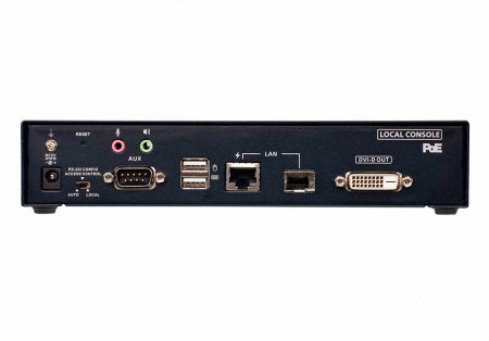 Удлинитель-передатчик ATEN KVM USB DVI-D+AUDIO+RS232, 100м, UTP/10км, SM точка-точка/неогранич, в пределах LAN, 1xUTP/2xОптич,волокна SFP(LC);GbE (TCP/IP;IGMP), 2xDVI-D+2xUSB A-тип+USB B-тип+4xMINI JACK+2xDB9,,, PoE, (макс,разр,2560x2048) KE6912T-AX KE6912T-AX