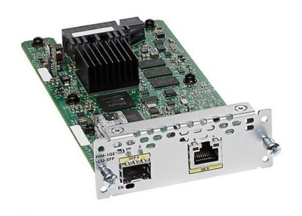 Модуль Cisco 1-port GE WAN NIM, dual-mode RJ45 & SFP NIM-1GE-CU-SFP NIM-1GE-CU-SFP