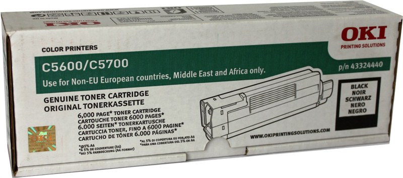 Тонер-картридж Oki C5600/C5700 6K black (43324408) 43324440