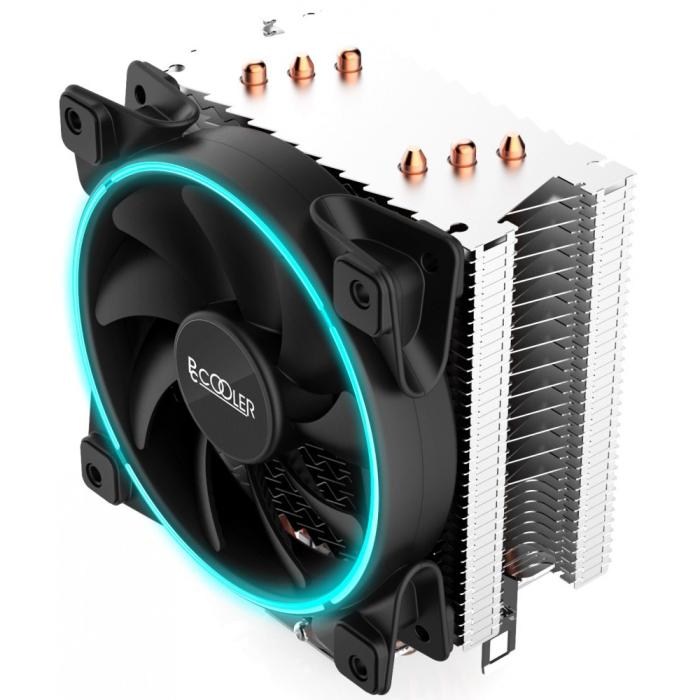 Вентилятор PCCooler GI-X3B V2 S775/115X/20XX/AM2/AM3/AM4 (24 шт/кор, TDP 125W, вент-р 120мм с PWM, 3 тепловые трубки 6мм, синяя LED подсветка, 1000-1800RPM, 26.5dBa) GI-X3B V2 GI-X3B V2