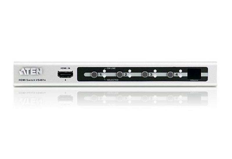 KVM переключатель ATEN HDMI, 4> 1 /4x1 TV/панель/монитор/проектор, (1920x1200 60Hz;480P/720P/1080i/1080P;HDMI 1.2) VS481A-AT-G VS481A-AT-G