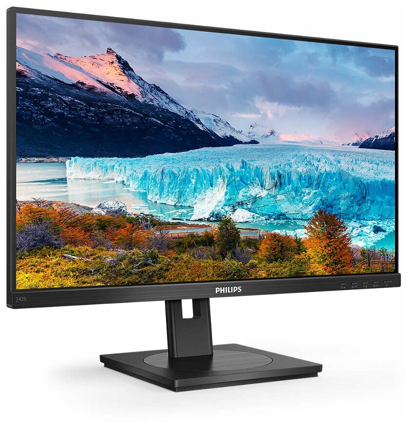 Монитор Philips 23,8" 242S1AE 1920x1080 75Гц IPS LED 16:9 4ms D-Sub DVI HDMI DP 50M:1 1000:1 178/178 250cd HAS Pivot Tilt Swivel Speakers Black 242S1AE/01 242S1AE/01