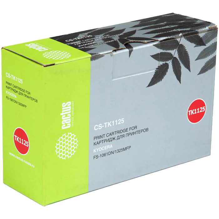 Тонер-картридж Cactus CS-TK1125 черный для Kyocera FS1061DN/1325MFP (2100стр.) CS-TK1125 CS-TK1125