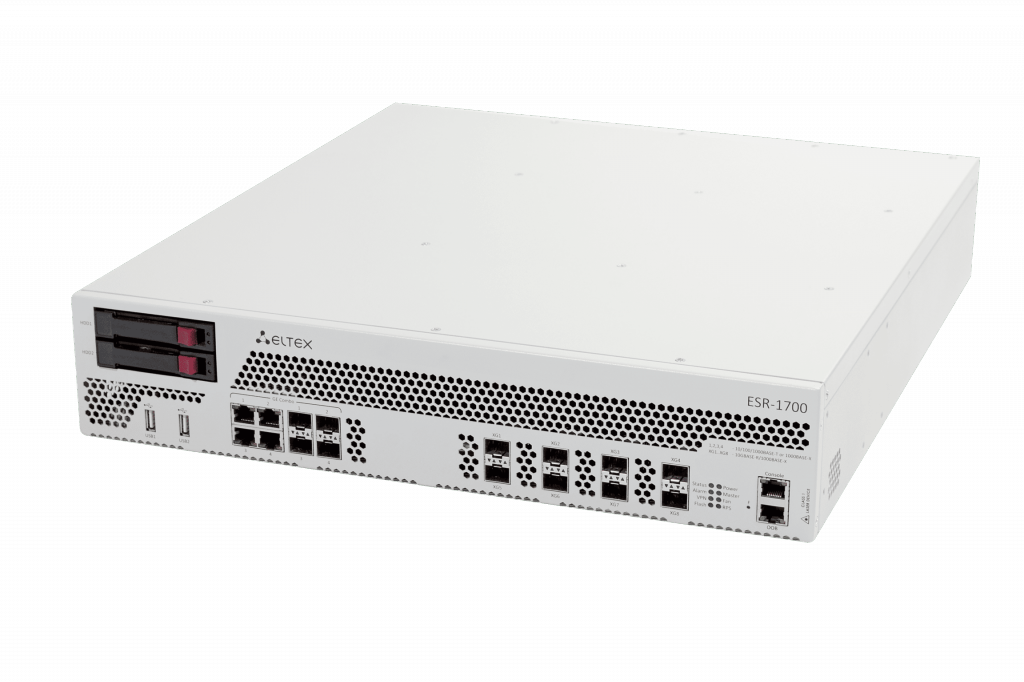 Маршрутизатор Eltex  ESR-1700, 4х combo 10/100/1000BASE-T/1000Base-X,8х 10GBASE-R SFP+, 2x USB 2.0, 32GB RAM, 1 GB Flash, 2 слота для модулей питания  ESR-1700 #2