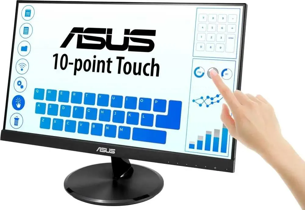 Монитор ASUS VT229H/ VT229H LCD 21.5" FHD 1920x1080, IPS, 10-point Touch Monitor, 250 cd/m2, 178°H/178°V, 5ms, HDMI, D-Sub, USB, Speakers, Flicker free, Low Blue Light, Frameless, VESA 100x100mm, black 90LM0490-B02170 90LM0490-B02170