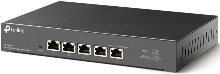Коммутатор TP-Link 5-port Desktop 10G Unmanaged Switch, 5 100/1G/2.5G/5G/10G RJ-45 ports, Fanless design TL-SX105 TL-SX105