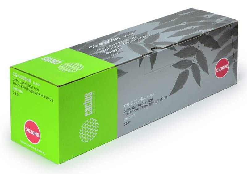 Тонер-картридж Cactus Тонер-CS-O530HBK для OKI C530 чёрный 7000 страниц CS-O530HBK CS-O530HBK