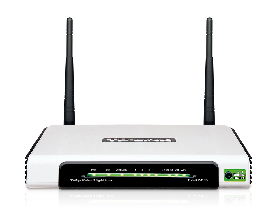 Маршрутизатор TP-Link 300 Мбит/с 802.11b/g/n, 1*Gb WAN+4*Gb LAN, 1*USB 2.0 TL-WR1042ND TL-WR1042ND