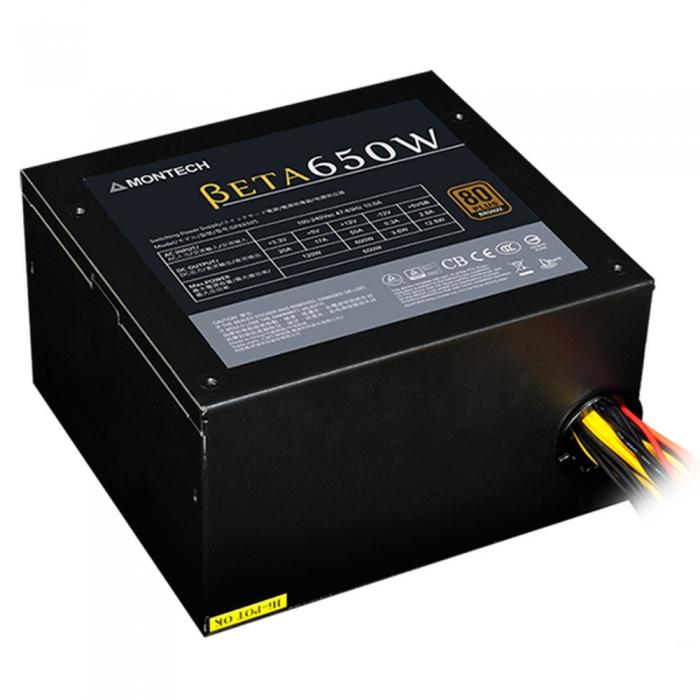 Блок питания Montech 80 PLUS BRONZE Certified Japanese Electronic capacitors EMI filter component 120MM silent fan BETA 650W BETA 650W