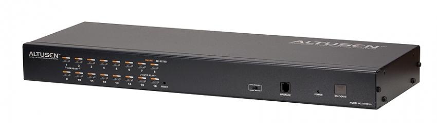 KVM переключатель ATEN VGA/SVGA+KBD+MOUSE, 1>16 портов (PS2/USB/Sun+VGA)/RS232, без модулей, (спец.модули/адаптеры и UTP;DDC2B;каскад. до 512) KH1516A-AX-G KH1516A-AX-G