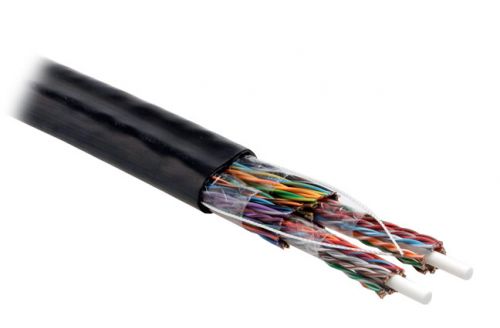 Кабель Hyperline витая пара, неэкранированная U/UTP, категория 3, 50 пар (24 AWG), одножильный (solid), внешний, UV PE, -40°C - +50°C, черный UUTP50-C5-S24-OUT-PE-BK UUTP50-C5-S24-OUT-PE-BK
