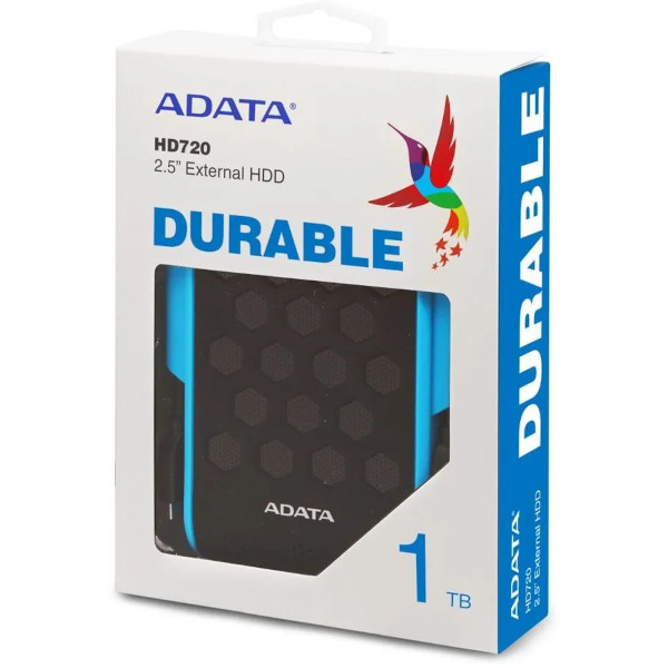 Внешний жёсткий диск ADATA AHD720-1TU31-CBL 1Tb,USB 3.0,HD720 DashDrive,Durable,2.5" синий AHD720-1TU31-CBL AHD720-1TU31-CBL