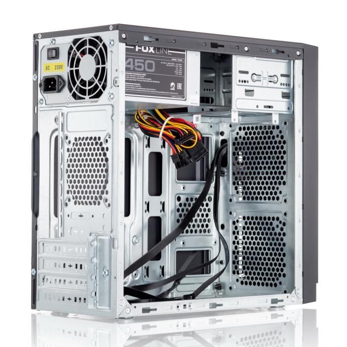 Корпус Foxline mATX, 1x5.25EXT, 1x3.5EXT, 2x3.5INT, 2xUSB2.0, HDA, w/o FAN, w/450W ATX PSU, w/1.2m FL-702-FZ450 FL-702-FZ450