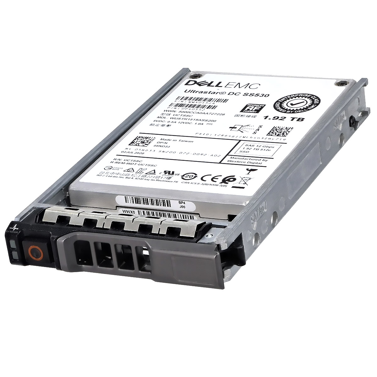 Накопитель SSD Dell EMC 1.92TB Enterprise NVMe Read Intensive AG Drive U.2 Gen4 with carrier 400-BKGW 400-BKGW