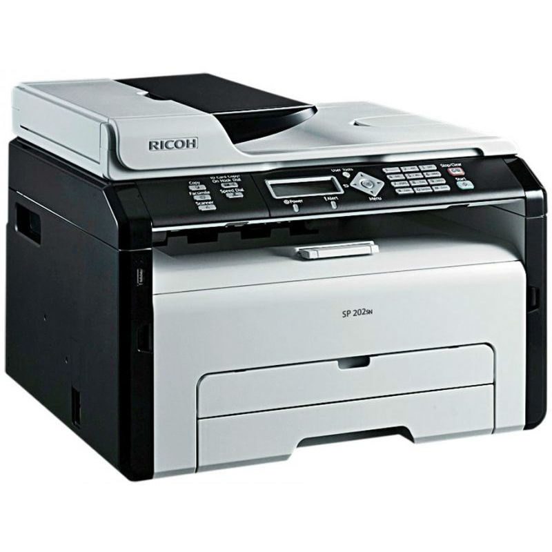 МФУ Ricoh SP 202SN (А4, 22 стр/мин, копир/принтер/сканер, автоподатчик, USB2.0, Ethernet, (407294) 407294