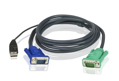 Кабель ATEN интерфейсный мон+клав+мышь USB, SPHD15=>HD DB15+USB A-Тип, Male-2xMale, 8+4 проводов 2L-5201U 2L-5201U