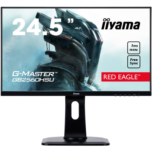 Монитор IIYAMA 24,5" G-MASTER 1920x1080@144Гц TN LED 16:9 1ms HDMI DP 2*USB2.0 80M:1 1000:1 170/160 400cd HAS Pivot Tilt Swivel Speakers Black GB2560HSU-B1 GB2560HSU-B1