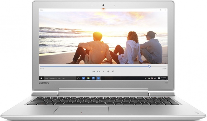 Ноутбук Lenovo 700-15 (80RU001ARK) 700-15ISK, 15.6" FHD IPS (AG), i7-6700HQ, 8GB (4+4), 1TB + 128GB SSD, nVIDIA GeForce GTX950M 4GB, WiFi, BT, WebCam, Win 10, White 80RU001ARK