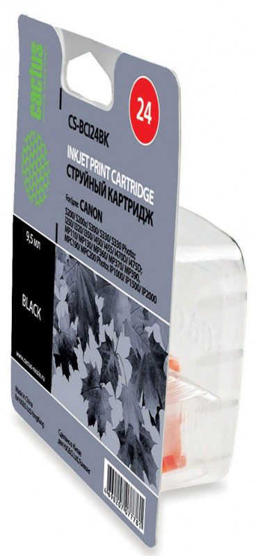 Картридж Cactus струйный CS-BCI24BK черный для Canon S200/S200x/S300/S330/S330/i250/i320/i350/i450/i CS-BCI24BK CS-BCI24BK