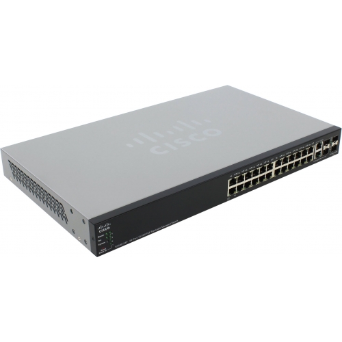 Коммутатор Cisco SB SF500-24-K9-G5 24-портовый  10/100 Stackable Managed Switch with Gigabit Uplinks SF500-24-K9-G5 SF500-24-K9-G5