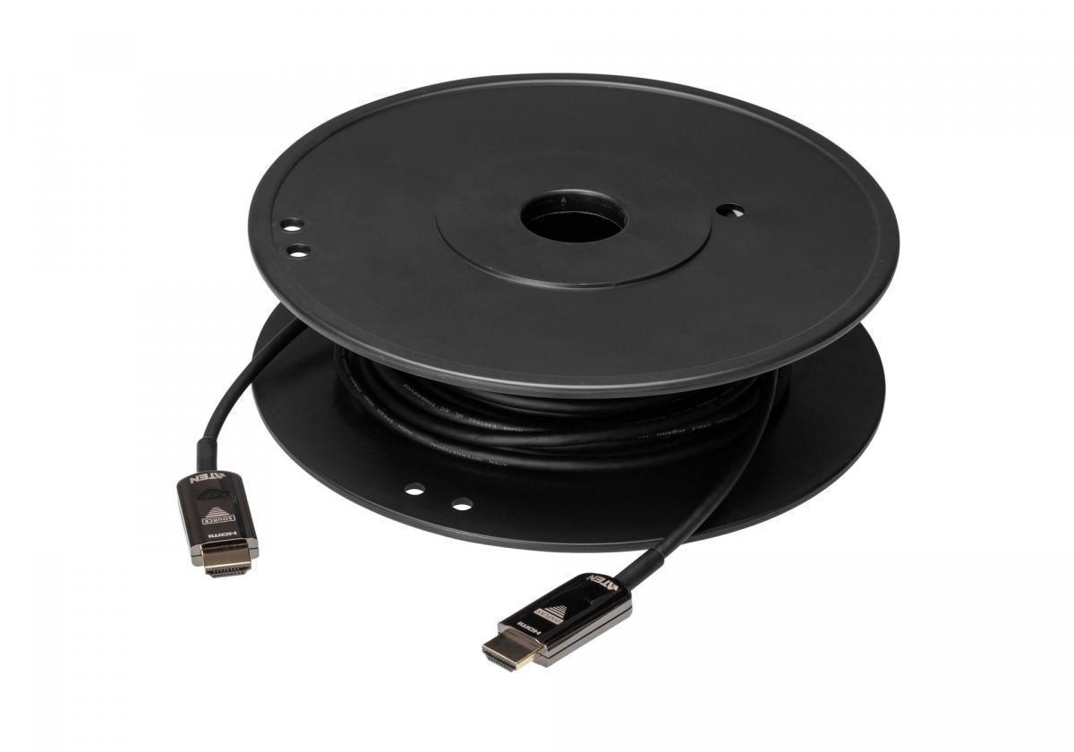 Кабель ATEN мониторный/сигнальный, HDMI, версия 2,0, Male-Male, опрессованный/литой,  20 метр черный, (HDCP 2,2;технология AOC - активный оптический кабель/active optical cable; VE781020-AT VE781020-AT