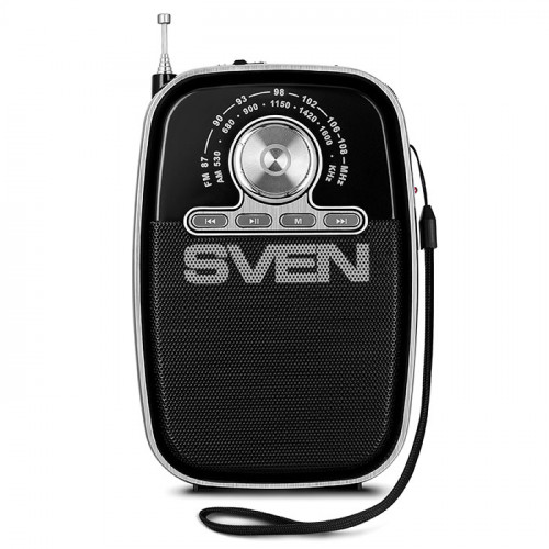 Портативная колонка Sven АС SRP-445, черный (3 Вт, FM/AM, USB, microSD, встроенный аккумулятор) SV-017118 SV-017118