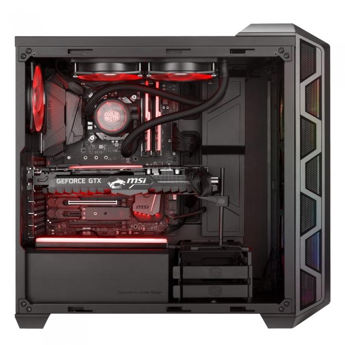 Корпус Cooler Master MasterCase H500 ARGB Gunmetal, including Mesh and Acrylic frontpanel, ATX, Front : 2x 200mm ARGB fans, Rear :1x 120mm, 1x Tempered glass side panel, USB3.0 x2, USB3.0 x2 MCM-H500-IGNN-S01 MCM-H500-IGNN-S01