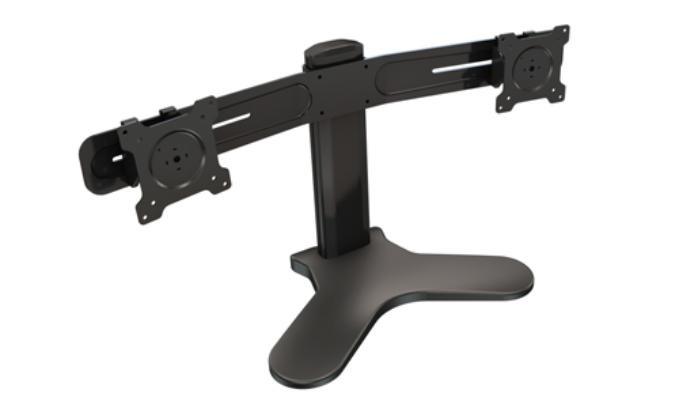 Подставка Wize Pro DSH2 двойная настольная "бок о бок" для дисплеев 10”– 24”, VESA 75x75, 100x100 мм, наклон +25/-5°, нагрузка до 14 кг (на один) черн. DSH2 DSH2