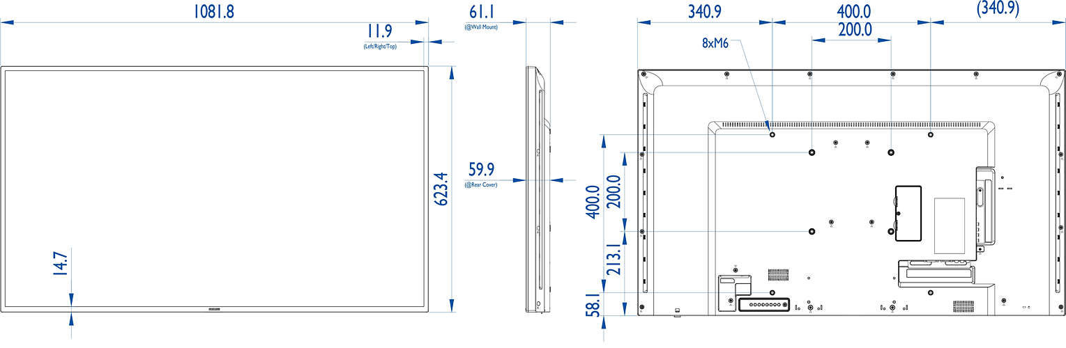 Профессиональная панель Philips BDL4835QL/00 48" Direct LED Ambilight Display, HTML5 browser, VESA 200x200/400x400/M6 BDL4835QL/00 BDL4835QL/00