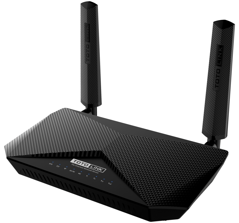 Маршрутизатор TOTOLINK LTE 4G(TDD&FDD)/3G/2G (Cat4 - до 150Мбит/с), 2.4/5ГГц Wi-Fi 802.11ac (AC1200), 5-ти портовый коммутатор Fast Ethernet (1xWAN/4xLAN), слот для SIM-карты LR1200 LR1200