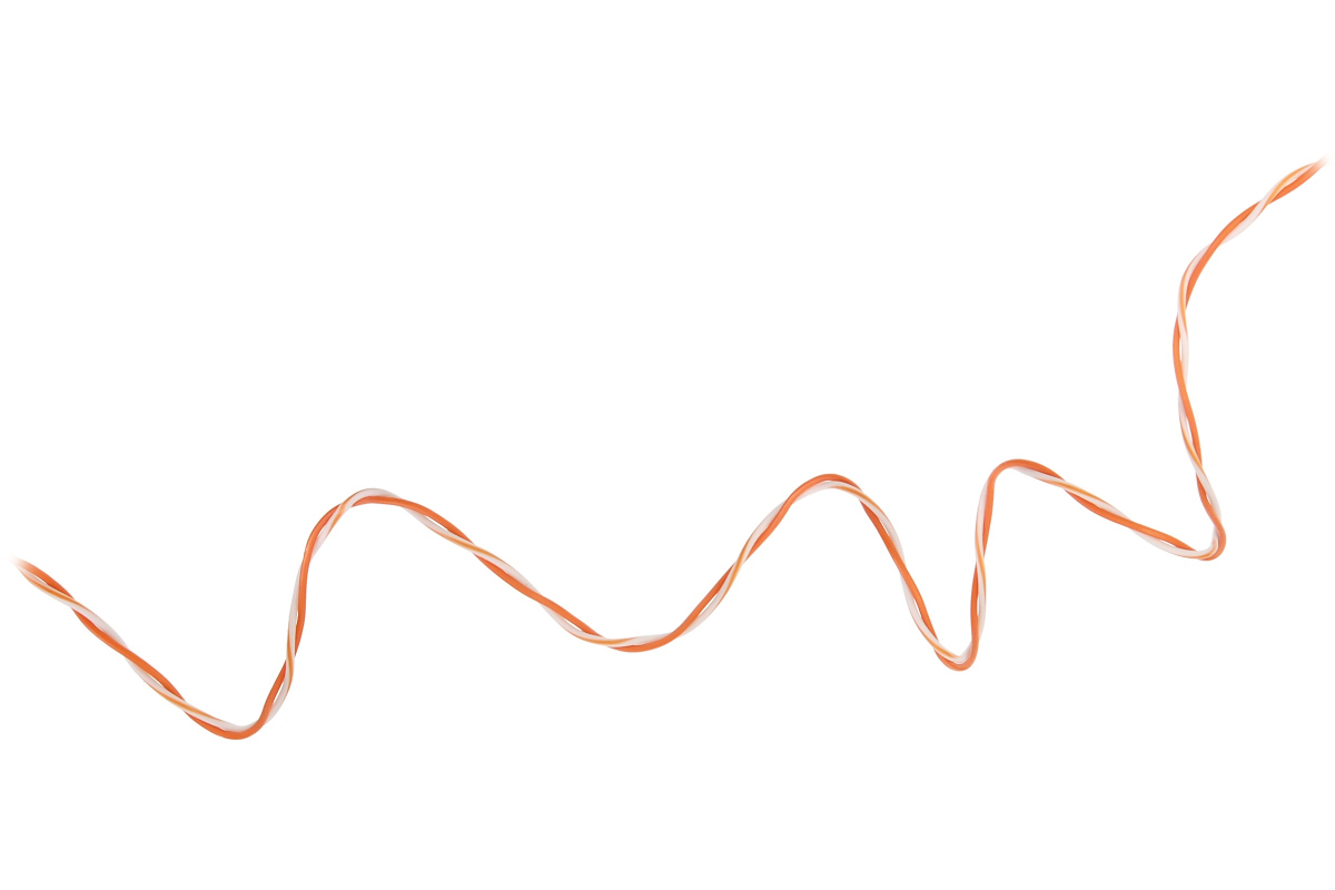 Кабель NIKOLAN UTP 1 пара, BC (чистая медь), 24AWG (0,50мм), внутренняя, без оболочки, бело-оранжевая, 500м NKL 1125-OR NKL 1125-OR