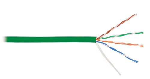 Кабель NIKOLAN U/UTP 4 пары, Кат.5e (Класс D), тест по ISO/IEC, 100МГц, 24AWG (0,511мм), зеленый, 305м NKL 9100C-GN NKL 9100C-GN