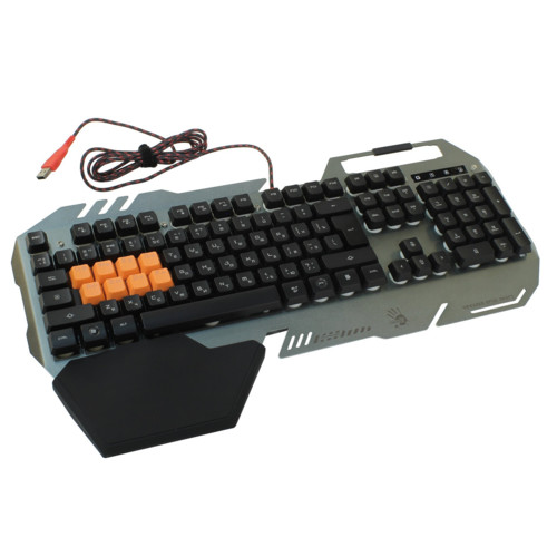 Клавиатура A4 Bloody B418 (серый USB Multimedia Gamer LED подставка для запястий) (B418) B418