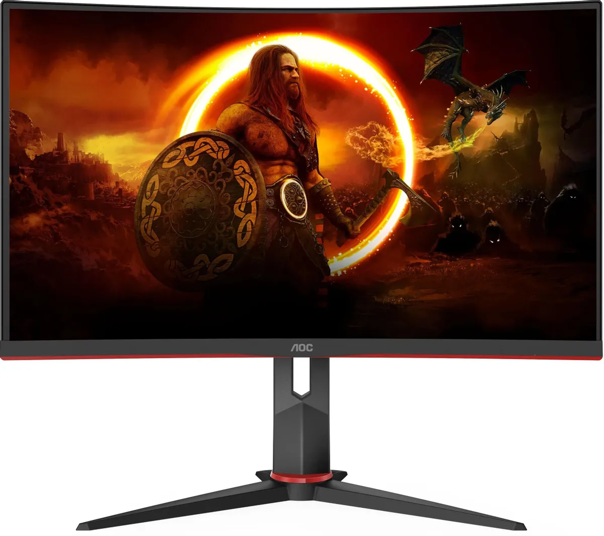 Монитор AOC  27" Black-Red (VA, изогнутый, 2560x1440, 165Hz, 1 ms, 178°/178°, 250 cd/m, 80M:1, +2xHDMI 2.0, +DP) CQ27G2S CQ27G2S