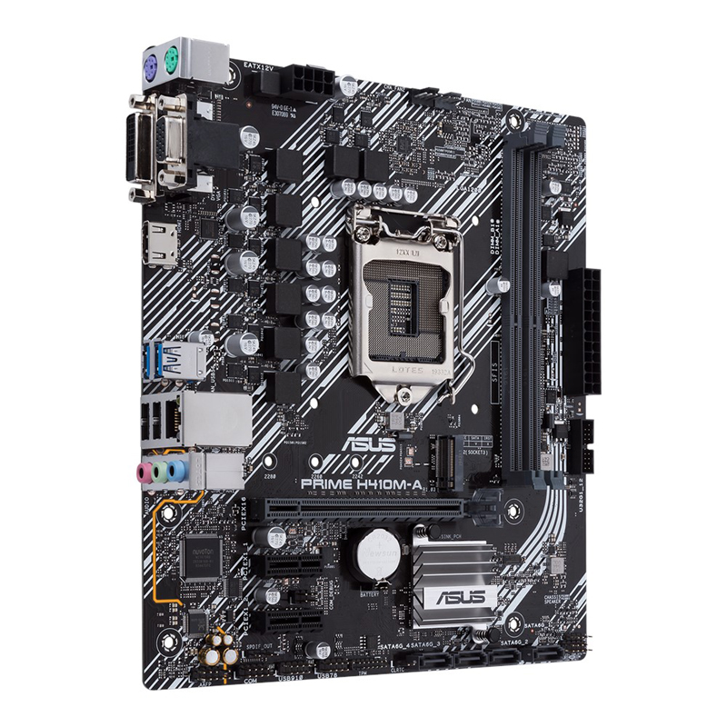 Материнская плата ASUS PRIME H410M-A, LGA1200, H410, 2*DDR4, D-Sub,DVI,HDMI, SATA3, Audio, Gb LAN, USB 3.2*4, USB 2.0*6, COM*1 , mATX PRIME H410M-A PRIME H410M-A