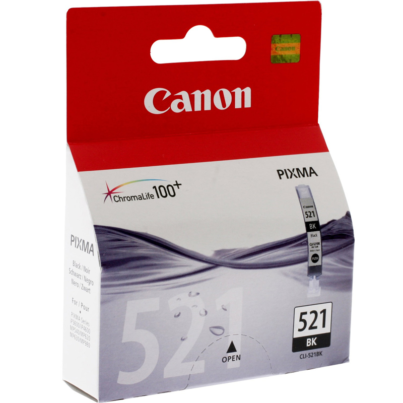 Картридж струйный Canon CLI-521BK черный для Canon iP3600/4600/MP540/620/630/980 (2933B004) 2933B004