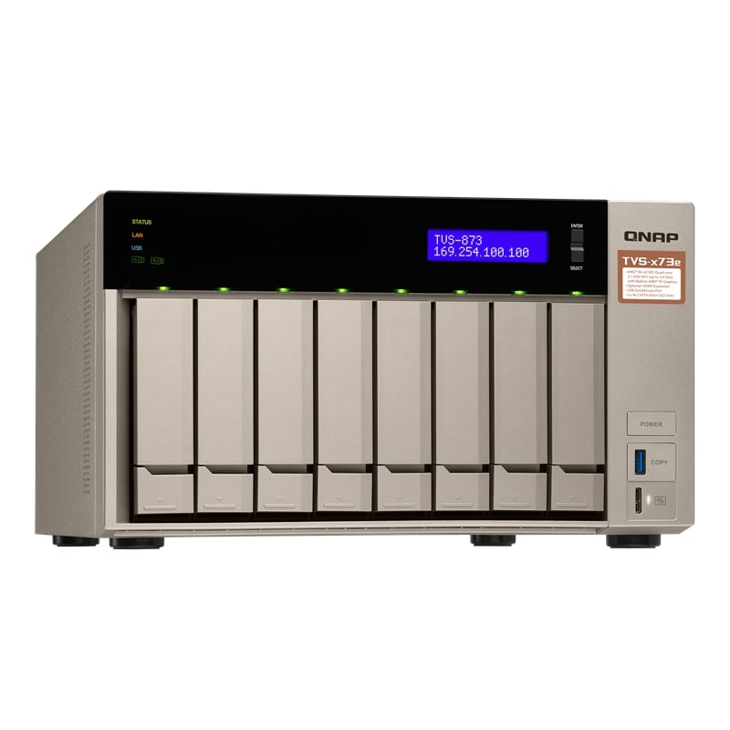 Сетевой RAID-накопитель QNAP настольное исполнение 8BAY NO HDD TVS-873E-8G TVS-873E-8G