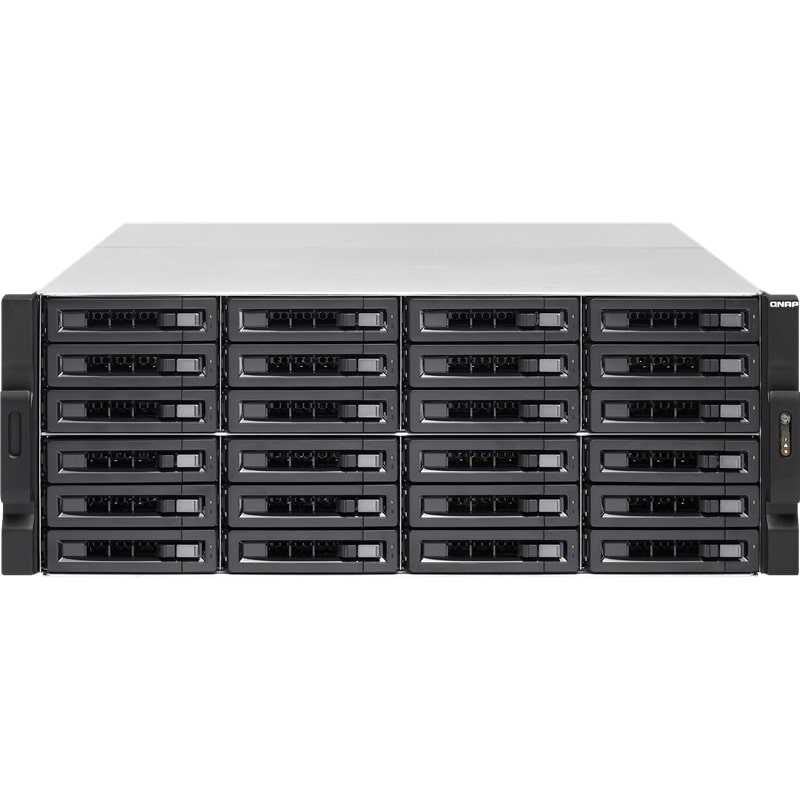 Сетевой RAID-накопитель QNAP 24-Bay Intel Core i5-8500 6-core 3.0 GHz (up to 4.0 GHz), 8 GB UDIMM DDR4 (2 x 4GB), 24x 2.5"/3.5" SATA HDD/SSD, 4x GbE LAN, 2 x 10GbE SFP+, 2xPSU, rackmount 4U. W/o rail kit RAIL-A02-90 TVS-2472XU-RP-i5-8G TVS-2472XU-RP-i5-8G